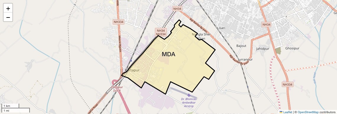 Location Map of MDA, Meerut