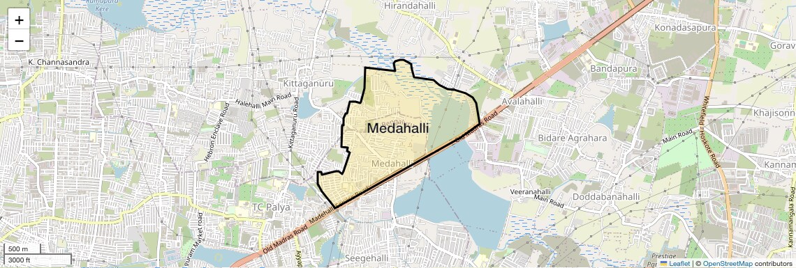 Location Map of Medahalli, Bangalore