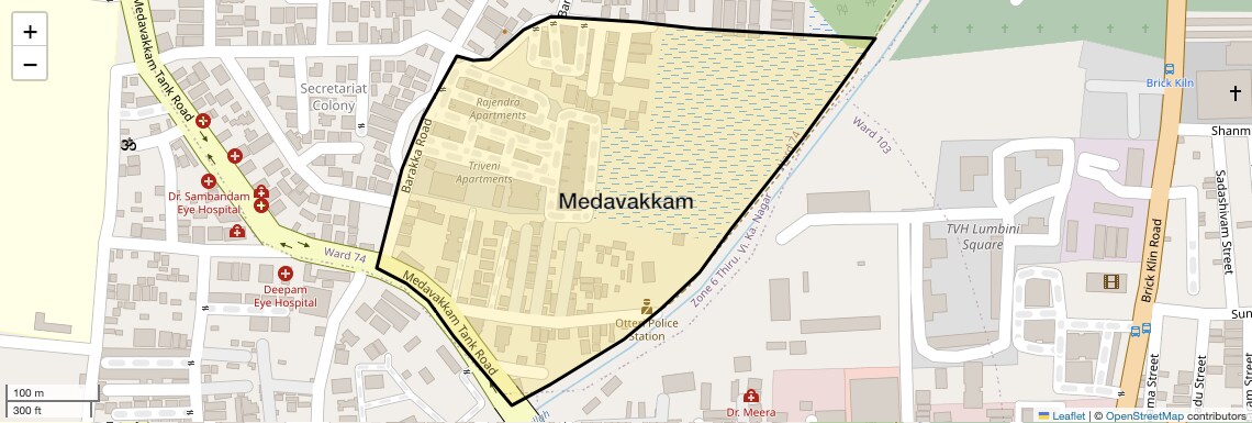 Location Map of Medavakkam, Chennai