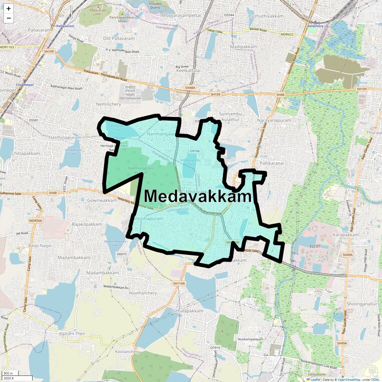 Location Map of Medavakkam