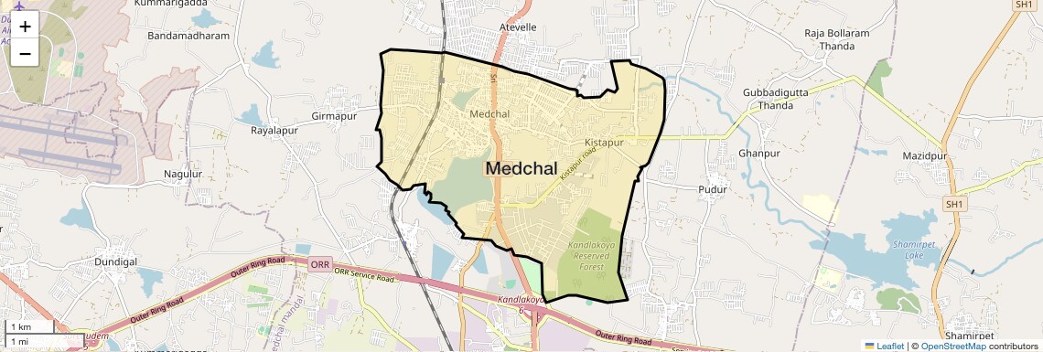 Location Map of Medchal, Hyderabad