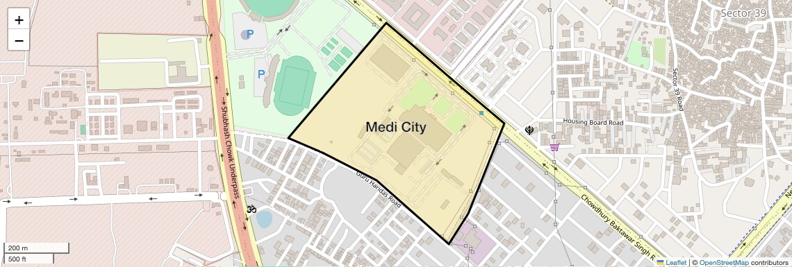 Location Map of Medi City, Gurgaon