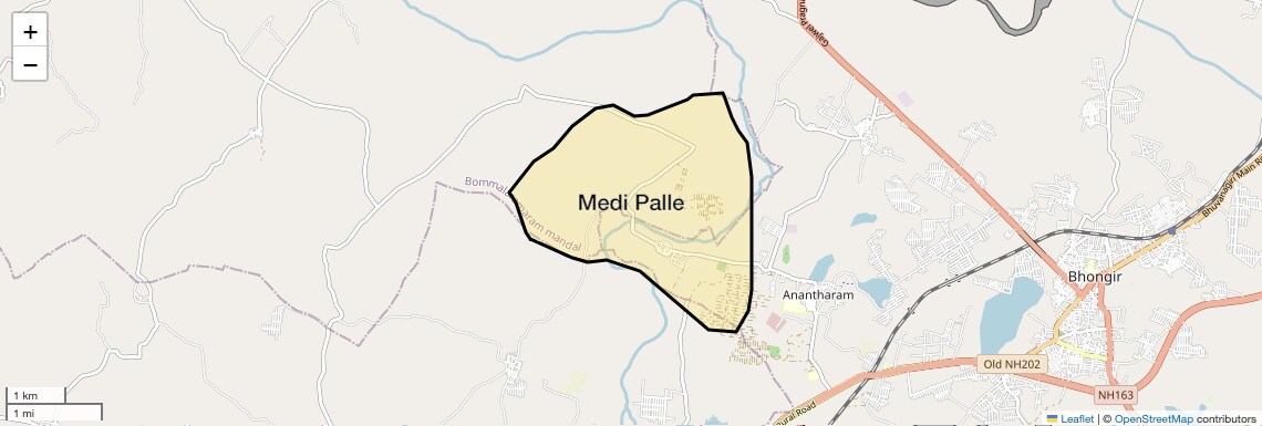 Location Map of Medi Palle, Hyderabad