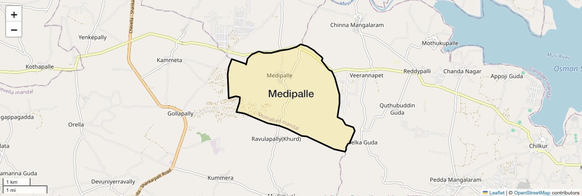 Location Map of Medipalle, Hyderabad
