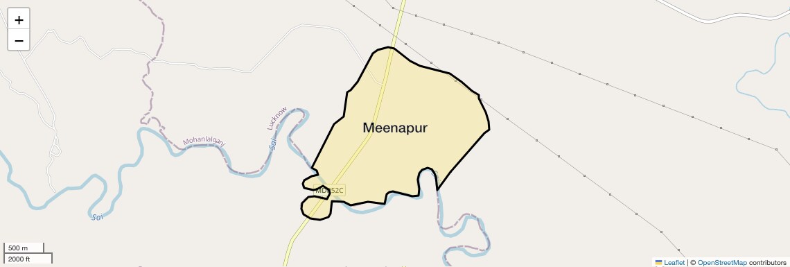 Location Map of Meenapur, Lucknow