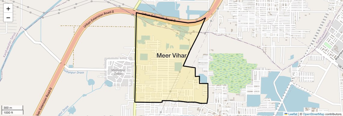 Location Map of Meer Vihar, Delhi