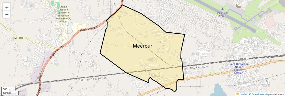 Location Map of Meerpur, Bhopal