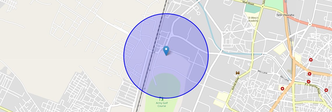 Location Map of Meerut Cantt, Meerut