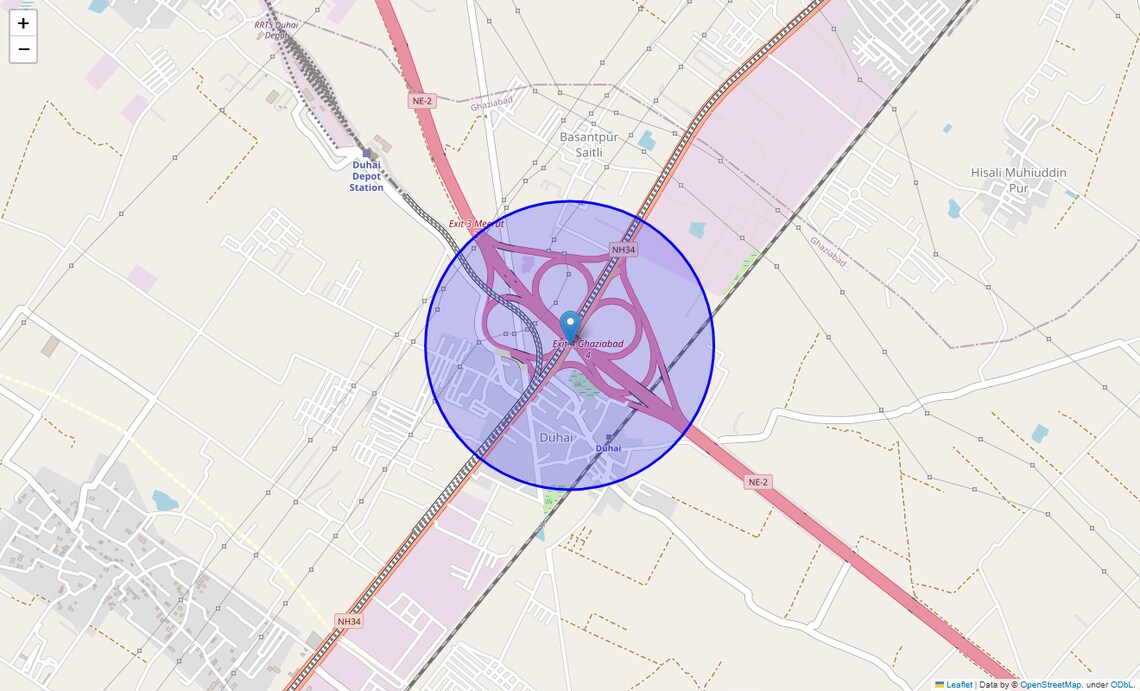 Location Map of Meerut Road, Ghaziabad