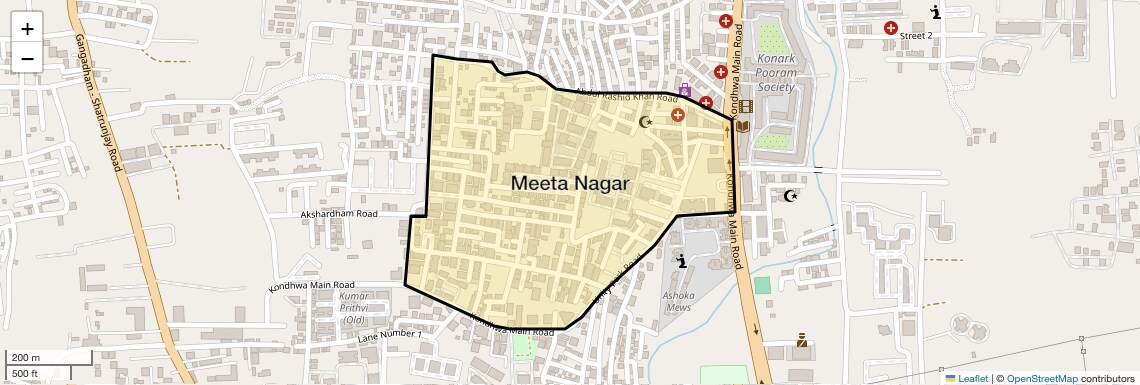 Location Map of Meeta Nagar, Pune