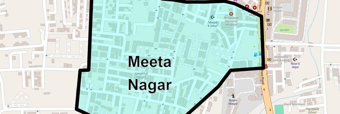 Location Map of Meeta Nagar, Pune