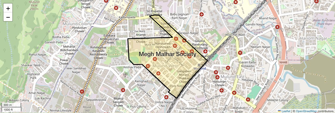 Location Map of Megh Malhar Society, Mumbai