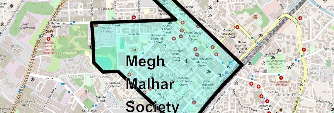 Location Map of Megh Malhar Society, Mumbai