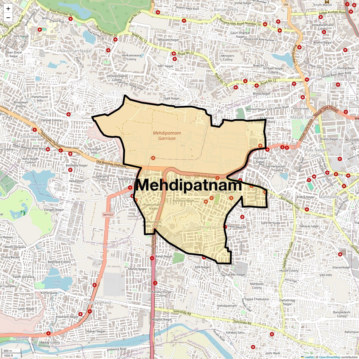 Location Map of Mehdipatnam, Hyderabad