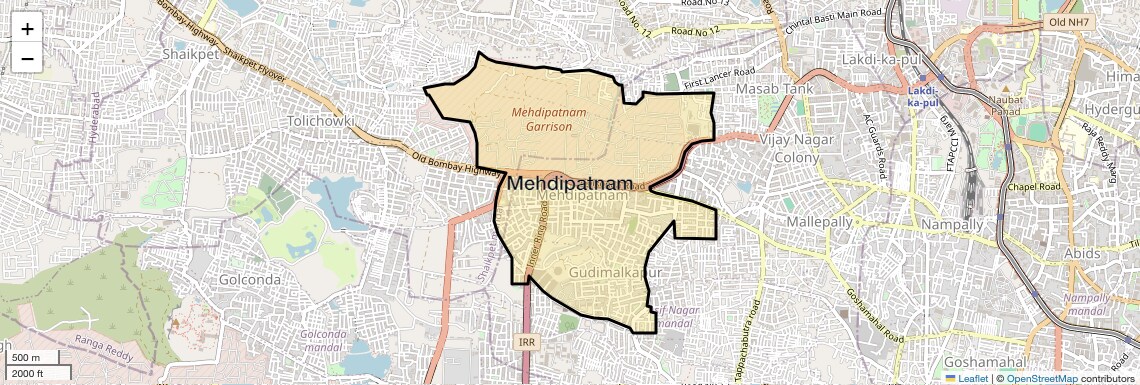 Location Map of Mehdipatnam, Hyderabad