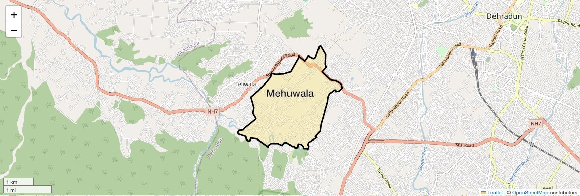 Location Map of Mehuwala, Dehradun