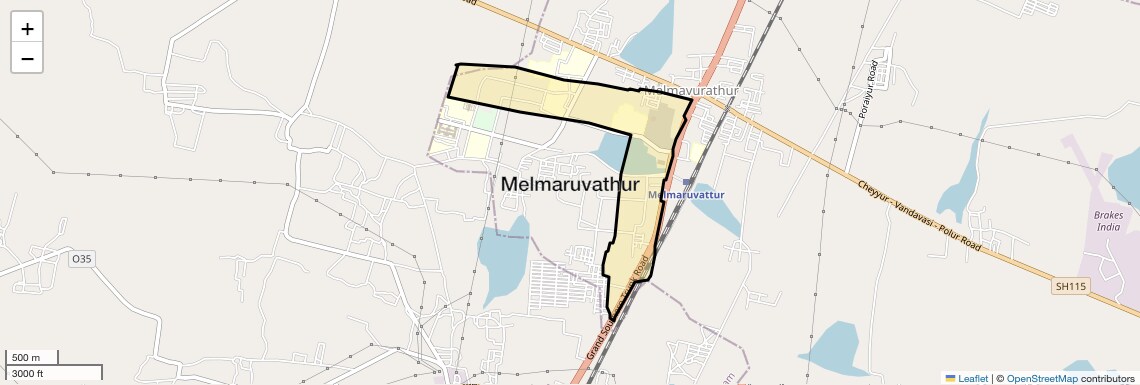 Location Map of Melmaruvathur, Chennai