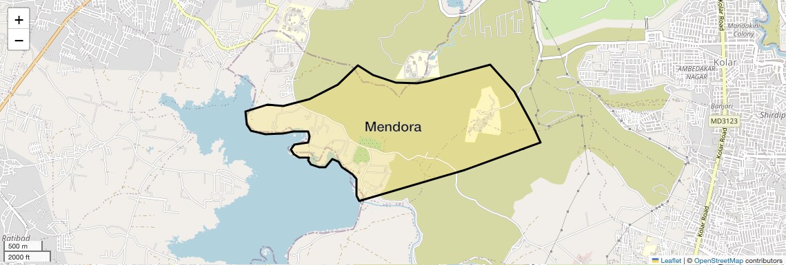 Location Map of Mendora, Bhopal