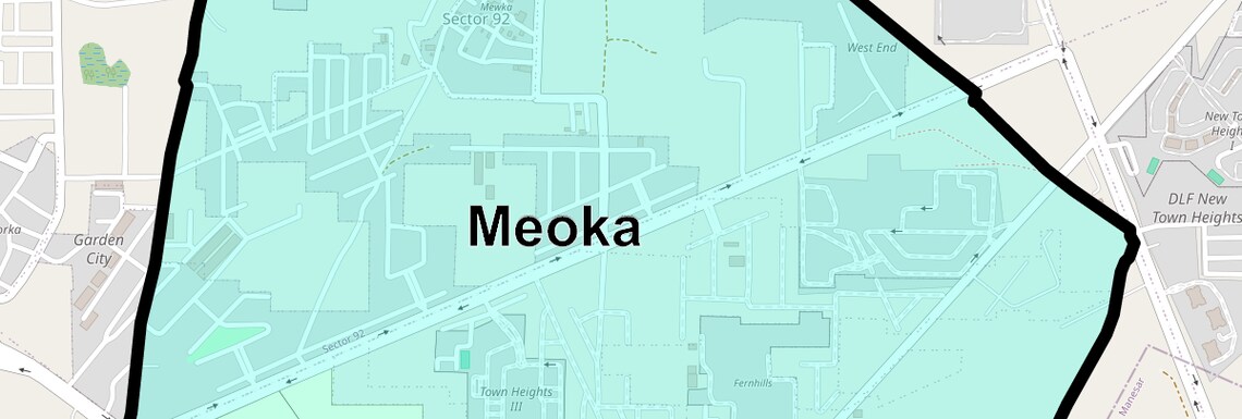 Location Map of Meoka, Gurgaon
