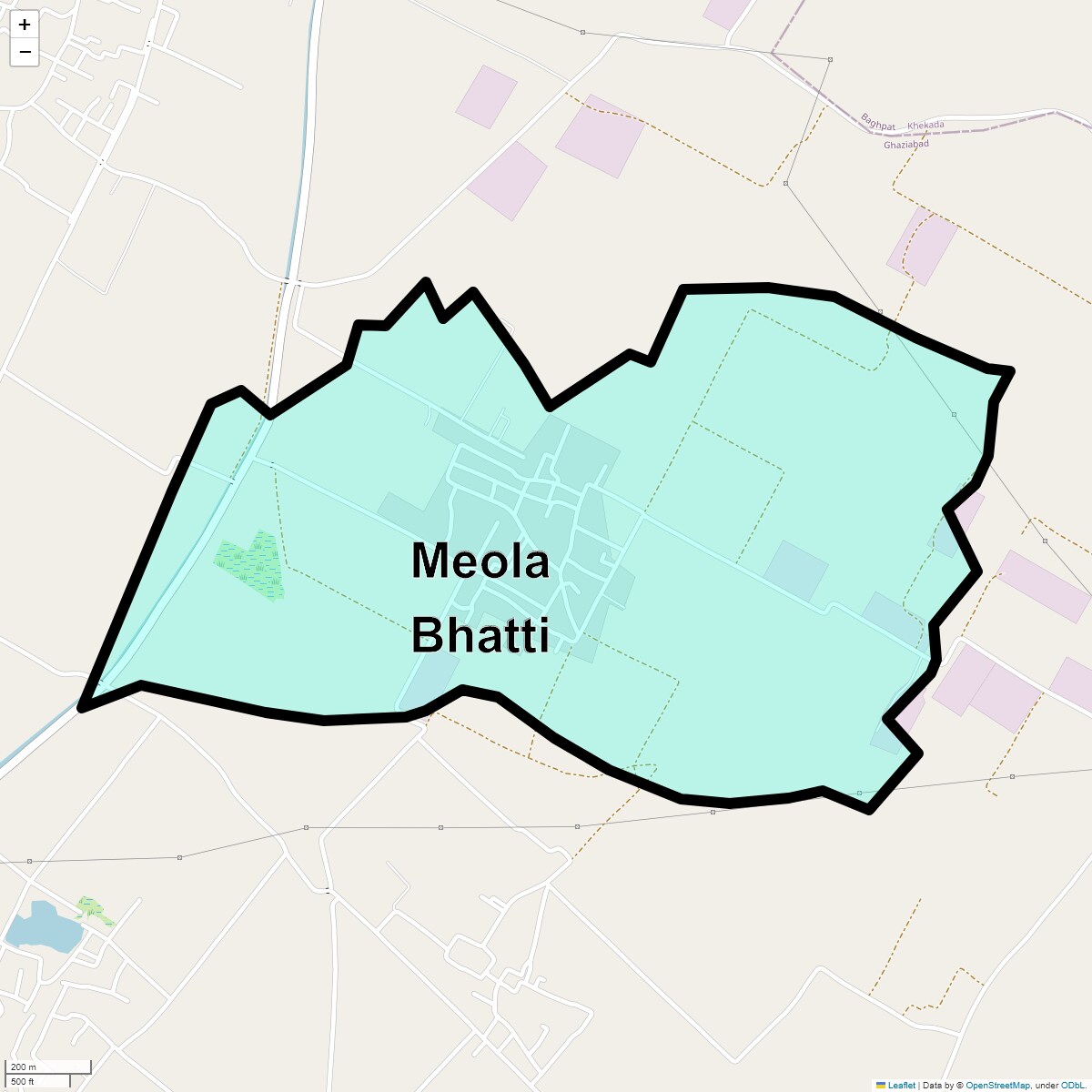 Location Map of Meola Bhatti, Ghaziabad