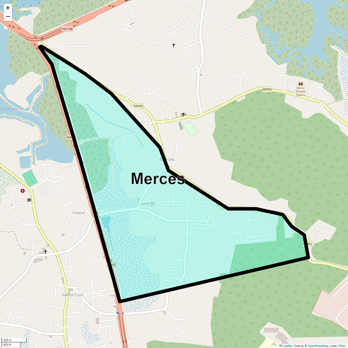Location Map of Merces, Goa