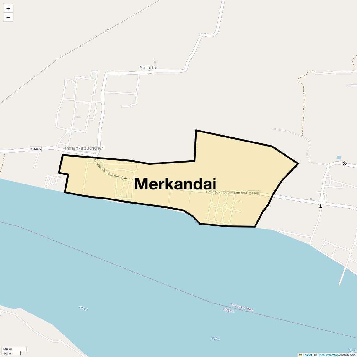 Location Map of Merkandai, Chennai