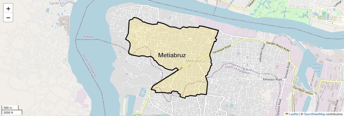 Location Map of Metiabruz, Kolkata