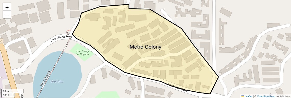 Location Map of Metro Colony, Palghar