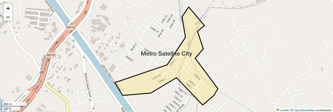 Location Map of Metro Satellite City, Bhubaneswar