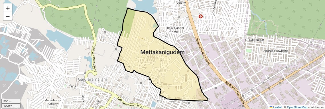 Location Map of Mettakanigudem, Hyderabad