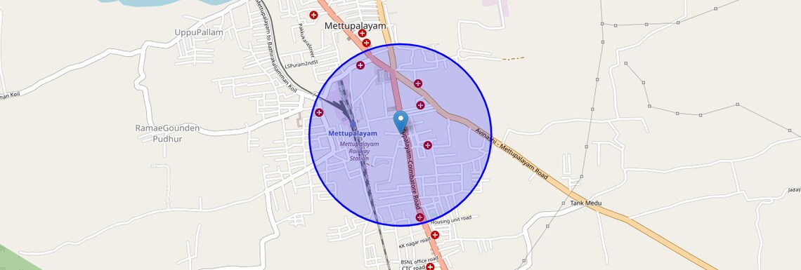 Location Map of Mettupalayam, Chennai