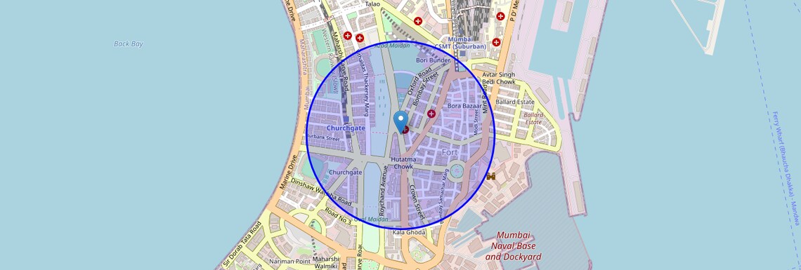 Location Map of Mg Road, Mumbai