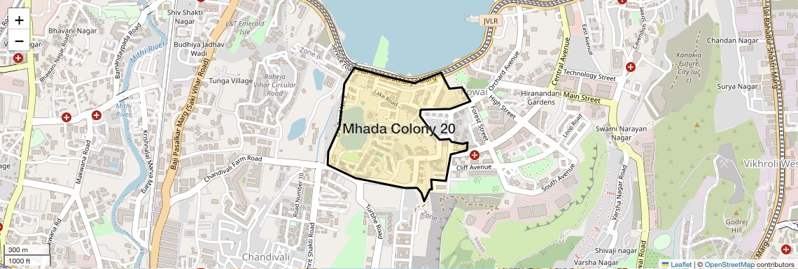 Location Map of Mhada Colony 20, Mumbai