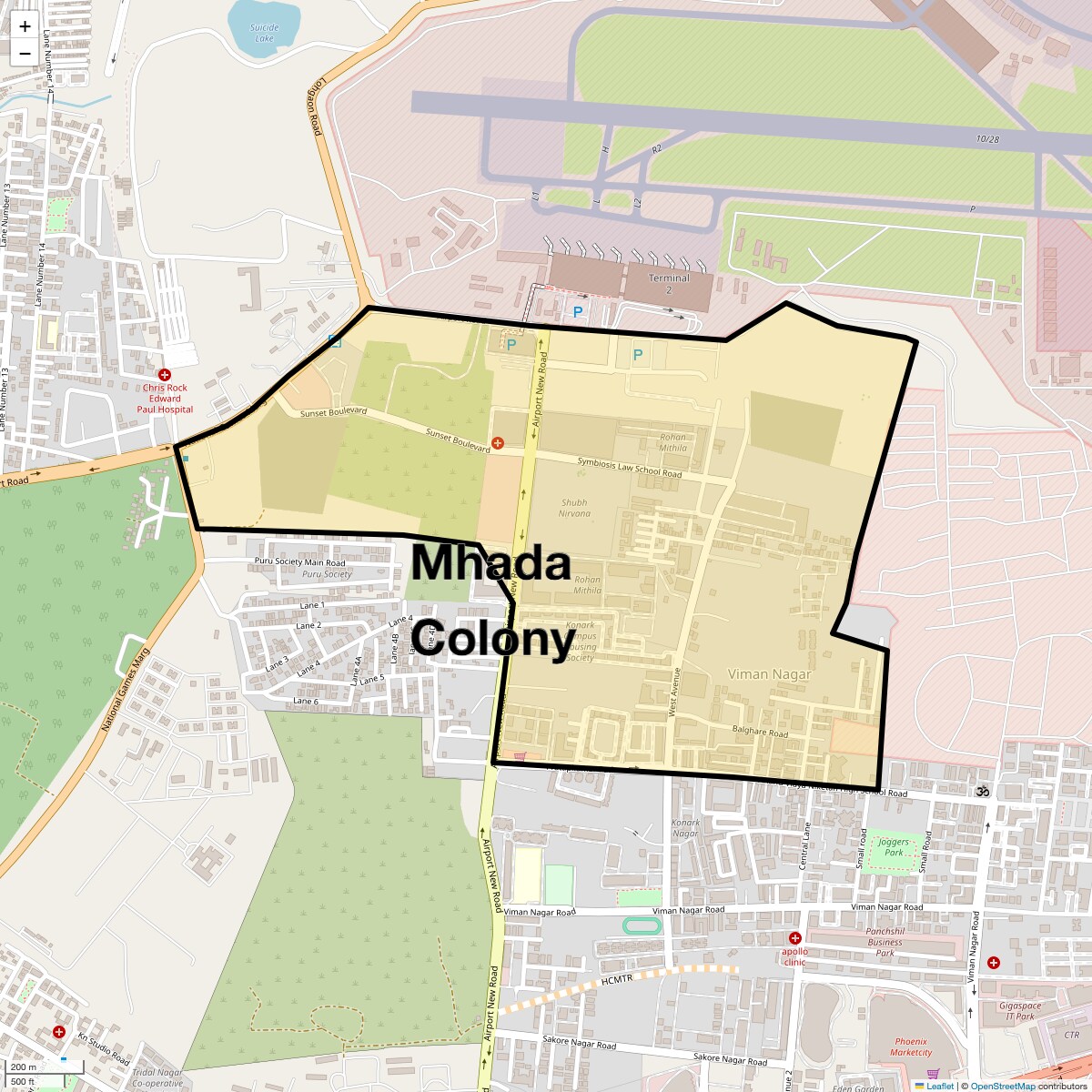 Location Map of Mhada Colony, Pune