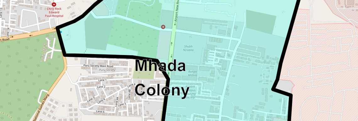 Location Map of Mhada Colony, Pune