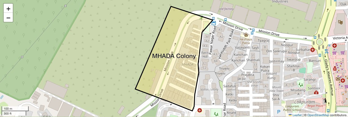 Location Map of MHADA Colony, Thane