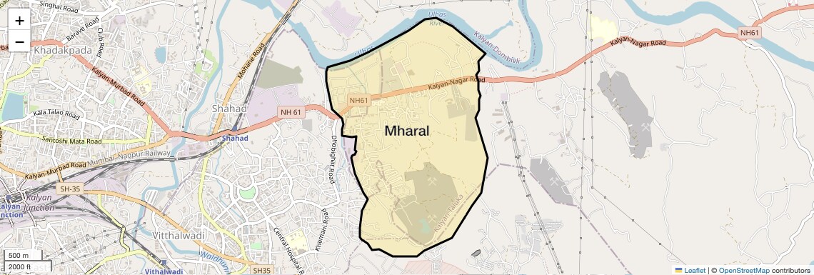Location Map of Mharal, Thane