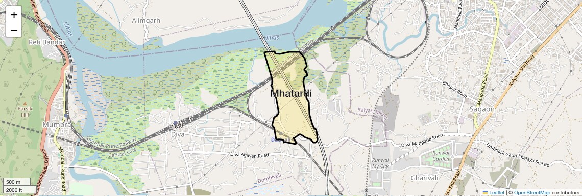 Location Map of Mhatardi, Thane