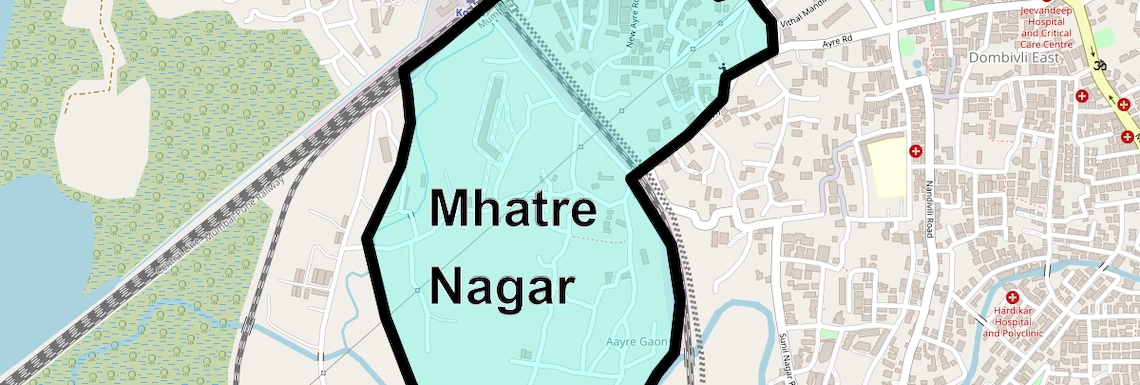 Location Map of Mhatre Nagar, Thane