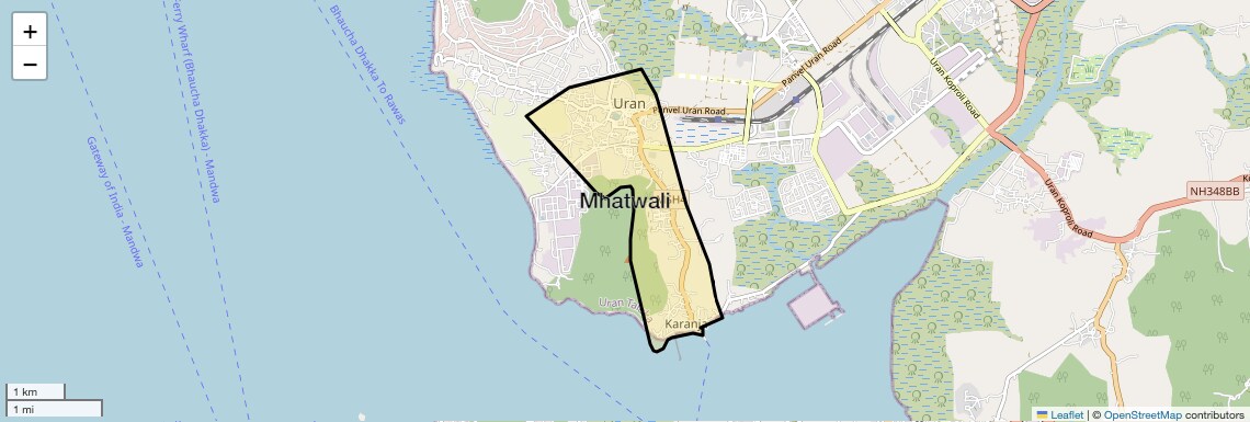 Location Map of Mhatwali, Navi Mumbai