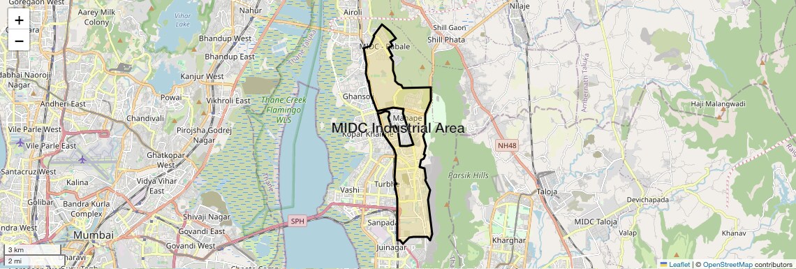 Location Map of MIDC Industrial Area, Navi Mumbai