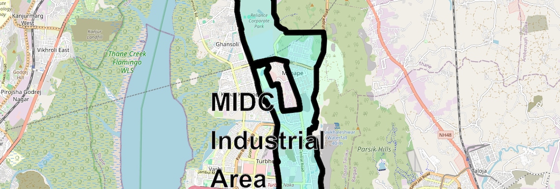 Location Map of MIDC Industrial Area, Navi Mumbai