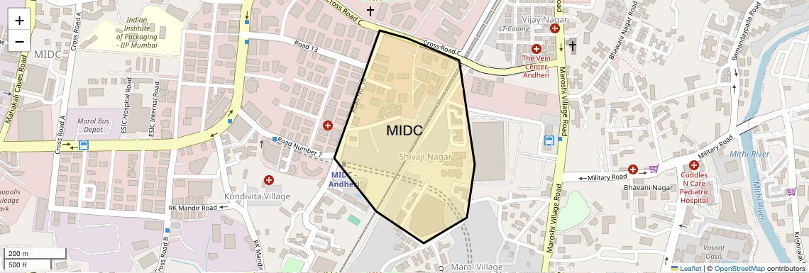 Location Map of MIDC, Mumbai