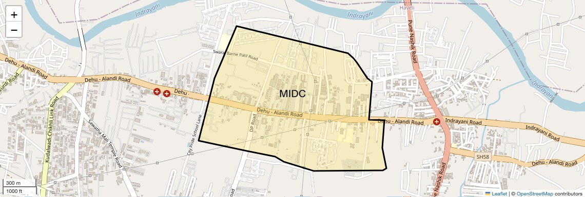 Location Map of MIDC, Pune