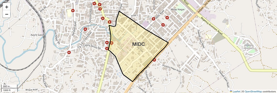Location Map of MIDC, Thane
