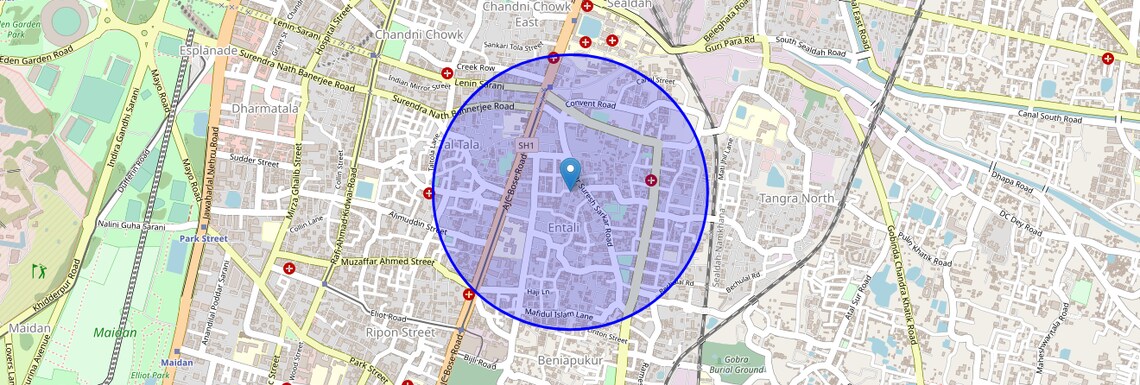 Location Map of Middleton Street, Kolkata