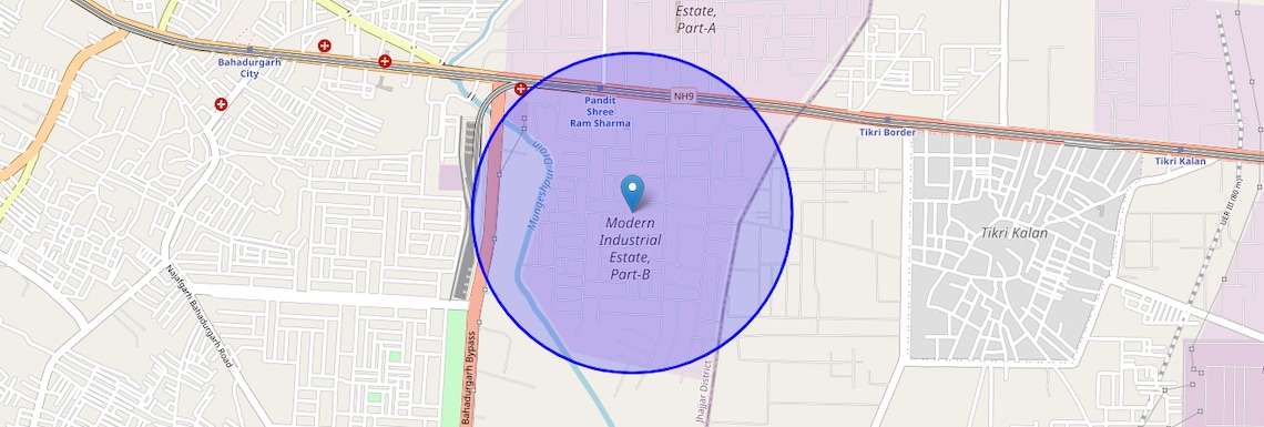 Location Map of Mie ParT-B, Bahadurgarh