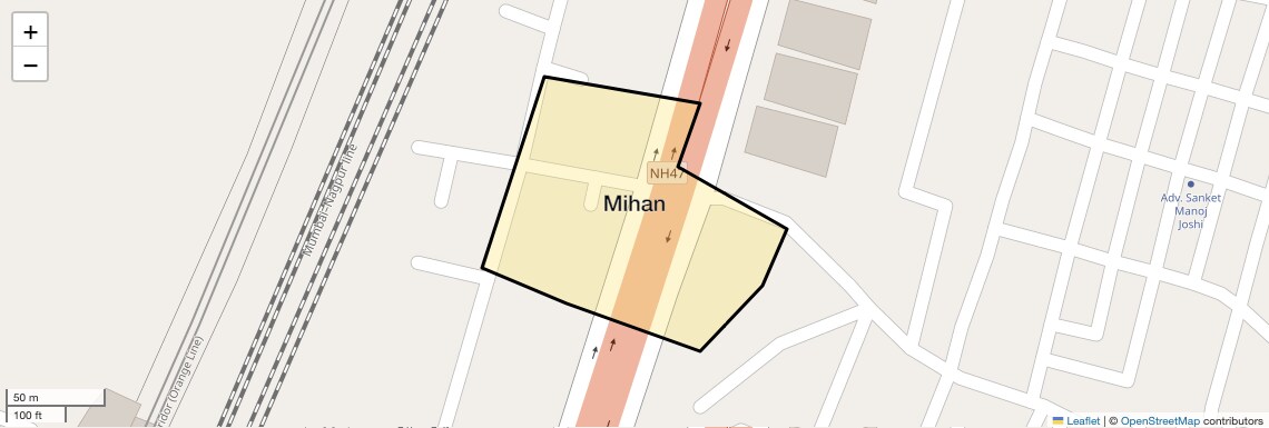 Location Map of Mihan, Nagpur