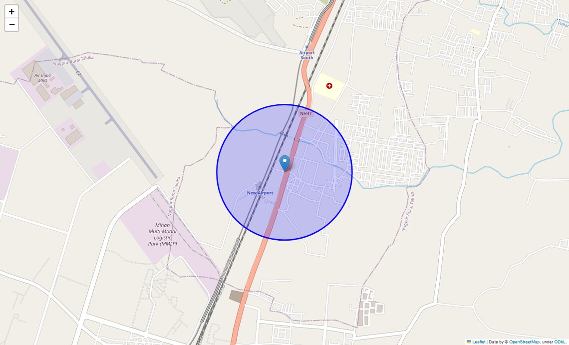 Location Map of Mihan, Nagpur