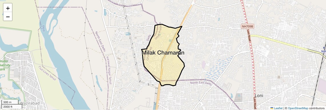 Location Map of Milak Chamaran, Ghaziabad